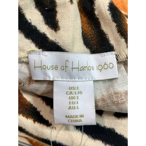 House Of Harlow 1960 Zebra Print Wrap Skirt NWOT Brown - Picture 2 of 5